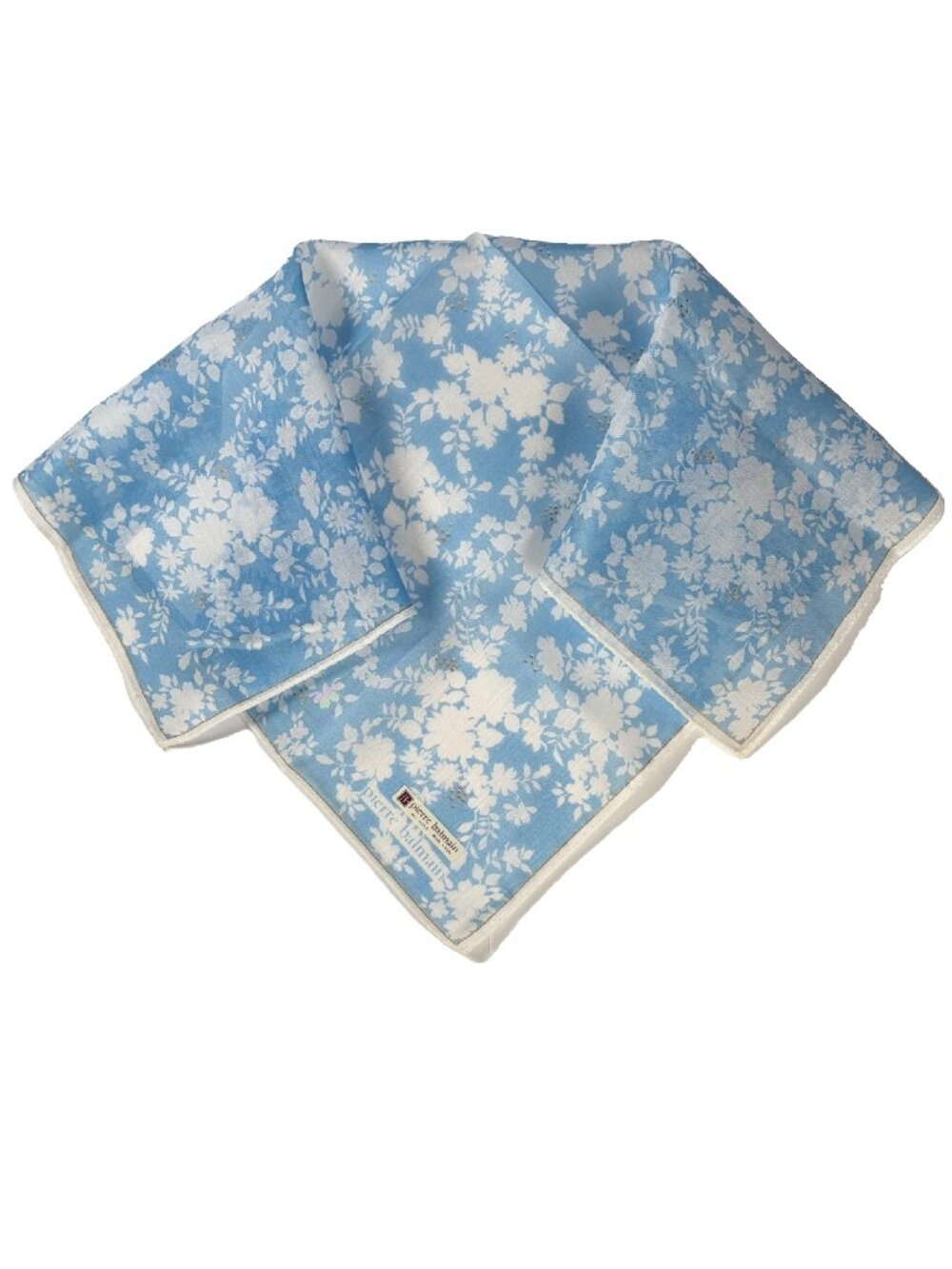 Vintage Pierre Balmain Floral Cotton Scarf NWT 16.5"